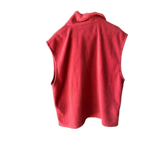 Columbia Full Zip Red Fleece Vest  Zip Pockets Travel Hiking Outdoor Mens XL - Picture 3 of 8